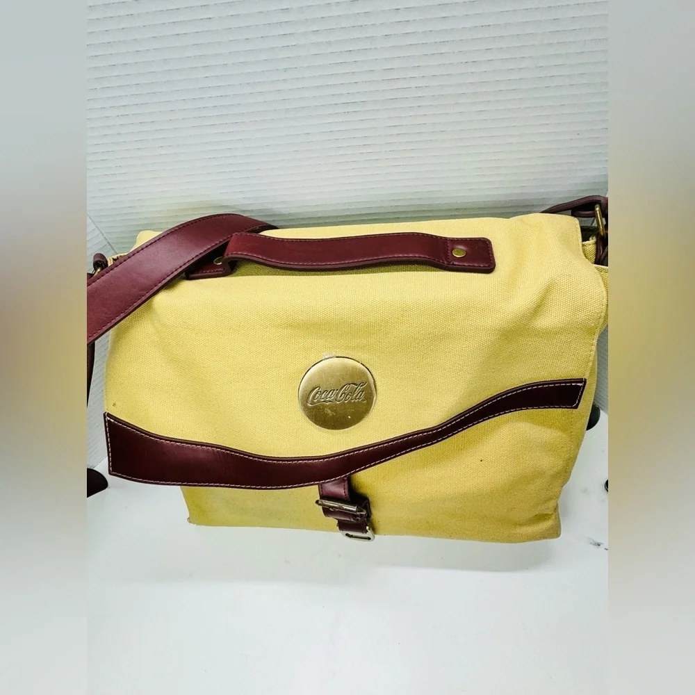 Coca Cola Canvas/Leather  Meseenger Bags Large